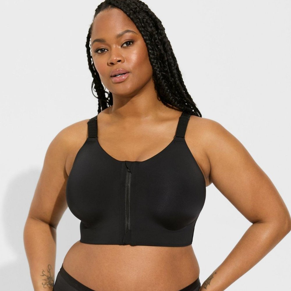 Wire-Free Hi-Impact Zip-Front Sports Bra